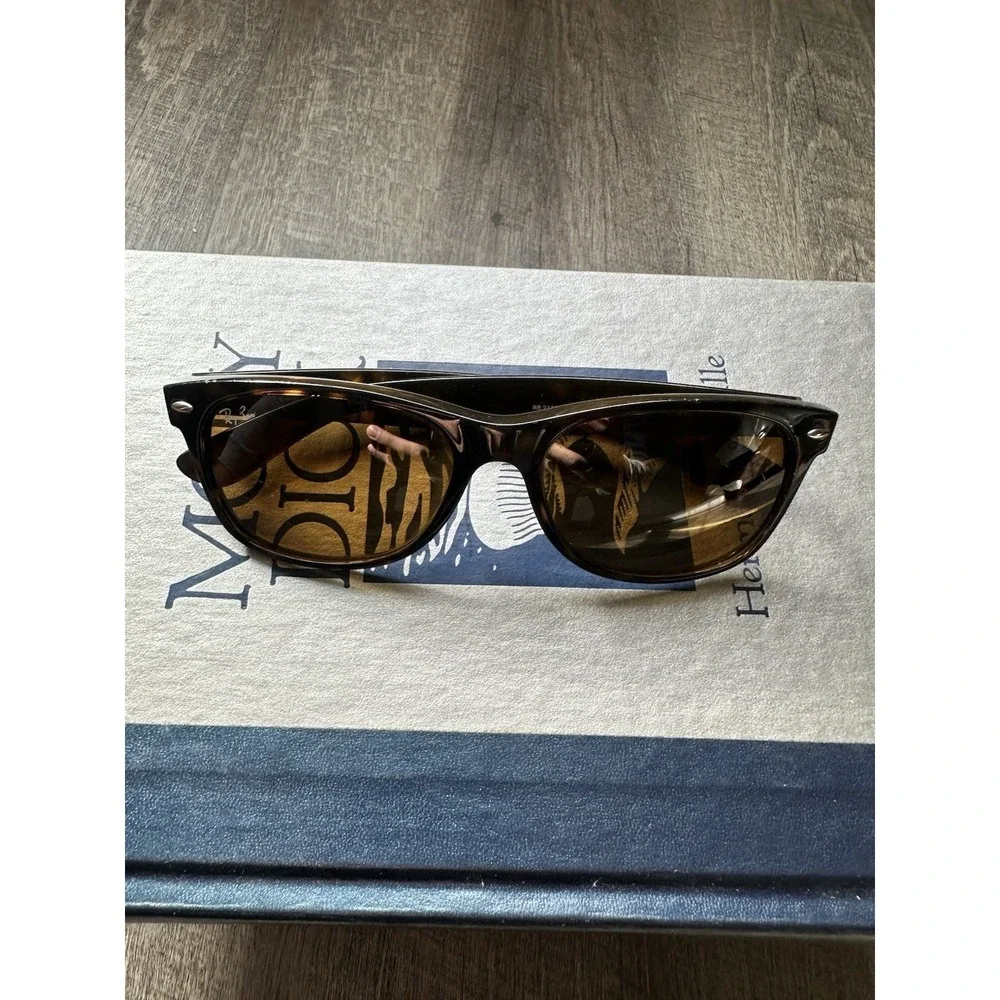 Ray-Ban RB2132 New Wayfarer Sunglasses B-15 Brown Lens Havana Light Frame